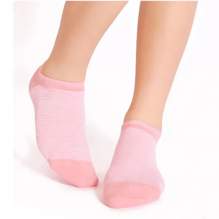 Fashionable Striped Cotton Socks for Women Short Boat Socks Thin Mouth Spring Summer Lightweight Bona Mania B81766